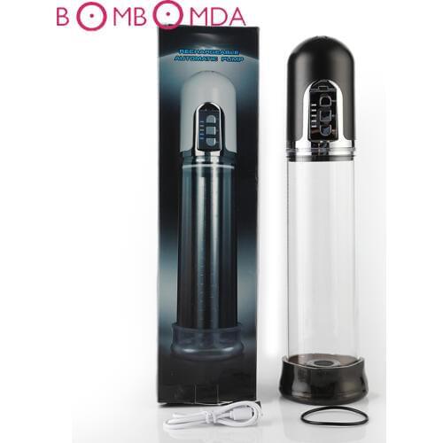 Men USB Electric Penis Train Pump Enlargement Sleeve Delay Ejaculation Vibrator Vacuum Peni Enlargers Male Last Masturbation Cap