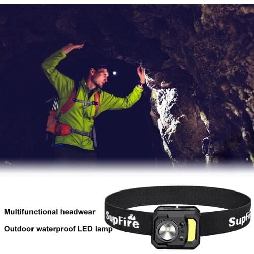 Motion Sensor Headlamp for Outdoor Camping Night Fishing USB Rechargeable Waterproof Hiking Fishing LED Flashlight