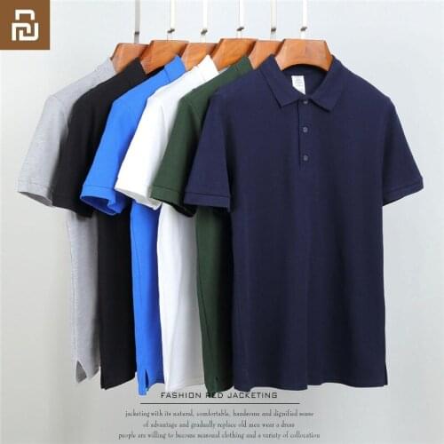 New Youpin Summer New Mens Short-sleeved Polo Shirt To Increase Cotton Mens Lapel Loose Comfortable Cotton Sport T-Shirt