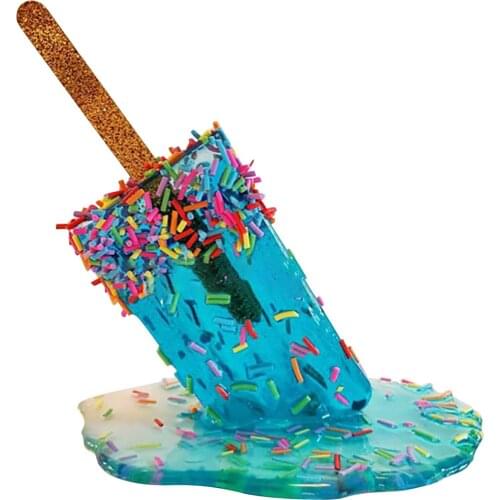 New Melting Lollipop Resin Sculptures Summer Cool Lollipop Crafts Summer Beach Cool Statues Home Decor Popsicle Ornament 618