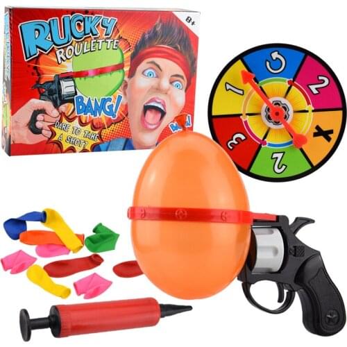 [New] Russian Roulette Model Balloon Gun Lucky Roulette Game thrilling Board Game Family parent-child interactive Toy kids gift