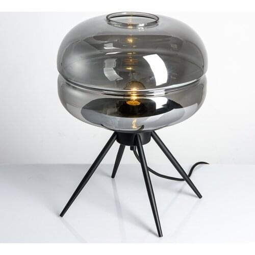 Nordic simple glass desk lamp living room study decoration bedroom bedside post modern hotel room small desk lamp