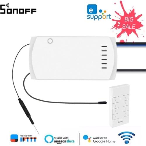 SONOFF IFan03 Wi-Fi Ceiling Fan/light Controller Ewelink APP/PF 433/Voice Remote Control Smart Home Work With Alexa Google Home