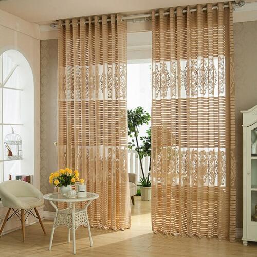 Good Quality Modern Cotton Thread Embroidery Leaves Pure Tulle Curtain Translucidus Tulle Curtain HOT SALE NEW