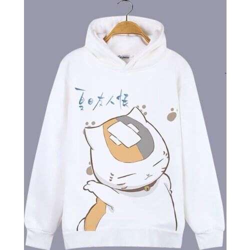 Natsumes Book of Friends Cosplay Hoodie Natsume Yujincho Madara Cartoon Hoodies Winter Autumn Fleece Sweatshirt Casual Pullover
