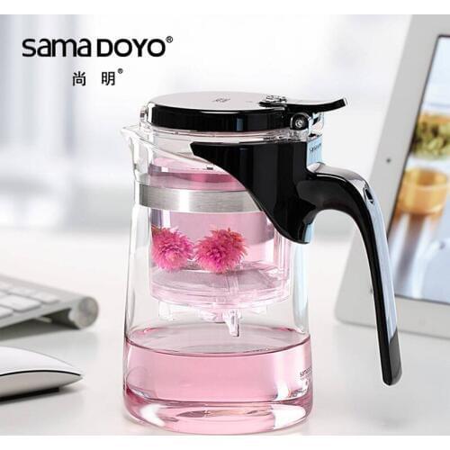 [GRANDNESS] SAMA Samadoyo SAG-08 High Grade Gongfu Teapot & Mug 500ml Elegant Tea Sets Glass Teapot Art Tea Cup Glass Gongfu