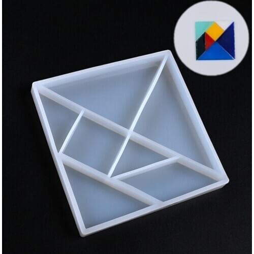 1pcs UV Resin Jewelry Liquid Silicone Mold Geometric Jigsaw Shape Resin Molds For DIY Intersperse Decorate Making Molds