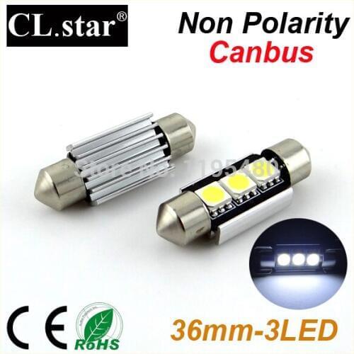 10pcs no polarity 100% Error free C5W 36mm 3smd canbus festoon 6418 6461 LED Interior dome map Light