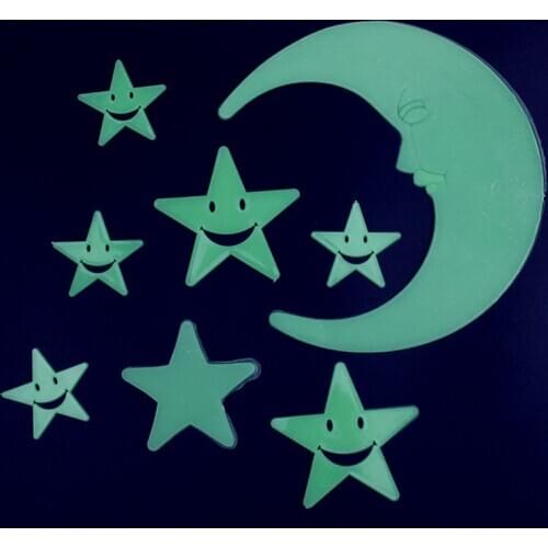 12pcs Luminous Moon 3D Wall Sticker for kids room living room bedroom decoration home decals Glow in the dark Wall Stickers