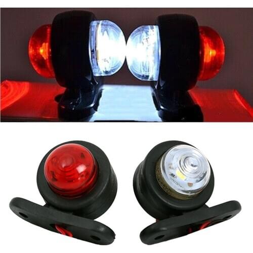 2PCS 12V-24V Red White Position Lights LED Side Marker Light For Truck Trailer Car Lorry Tractor Clearance Lamp Parking Light