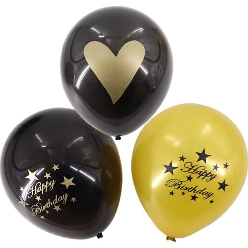 40pcs/lot printed balloon 10 inch Hot sale birthday party decoration balloon high quality with heart star happy birthday logos