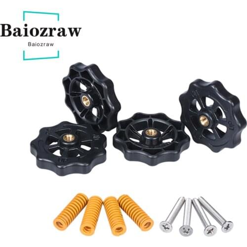 3D Printer Accessories Leveling Component Suite M4 Screw Leveling Spring Leveling Knob Kit M4x40 CR10 Hot Bed 3D Printer 4pcs