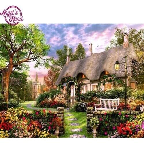 Full Square Drill 5D DIY Diamond Painting Cottage Cozy Garden 3D Embroidery Cross Stitch Mosaic Rhinestone Home Decor Gift
