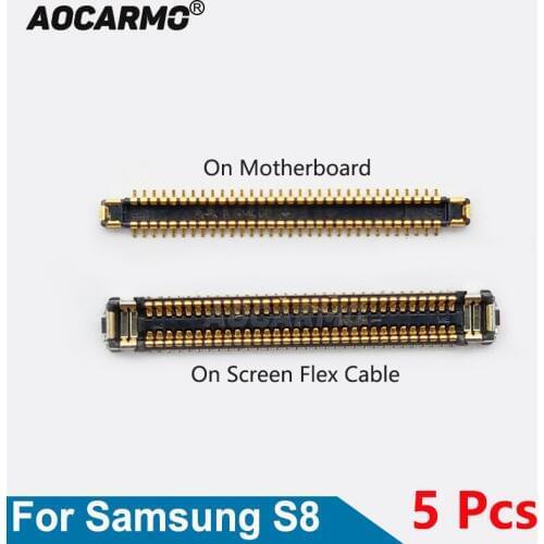 Aocarmo 5Pcs LCD Display Screen FPC Connector On Motherboard Flex Cable For Samsung Galaxy S8 SM-G9500 G950U/G950A/G950V/G950T