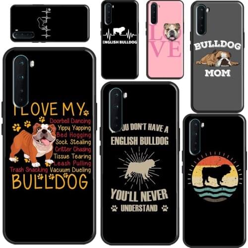 English Bulldog Heartbeat Case For OnePlus 9 Pro 8 Pro Nord 7T 8T Cover For OPPO Realme 6 Pro 7 8 Pro GT C3 C11 C15