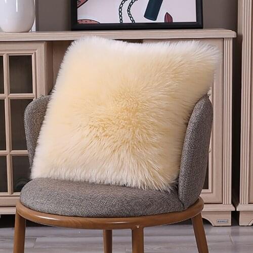 CX-D-155B Indoor Fashion Plush Cushion Cases Decorative Pillow Covers Sheepskin Fur Pillowcase