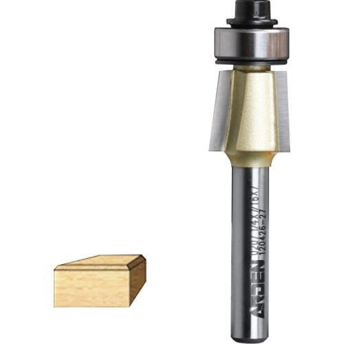 Woodworking Tool Triple Flutes Straight Bit W/Bearing Router Bit 1/4*7/16*7 Deg 1/4" Shank - Arden A0207054