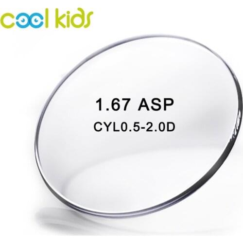 COOL KIDS 1.67 Aspheric High-Index Clear Optical Lens Prescription Glasses for Child or Men Lens Fitting Service Lens 2pcs