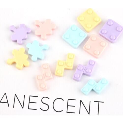 Mini 15mm kawaii Game Piece Resin Cabochons 20pcs Pastel Colors DIY Jewelry Findings Cute Phone Shell Decor Patch sticker