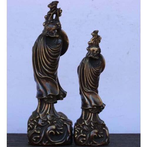 China brass archaize DARUMA Patriarch crafts statue