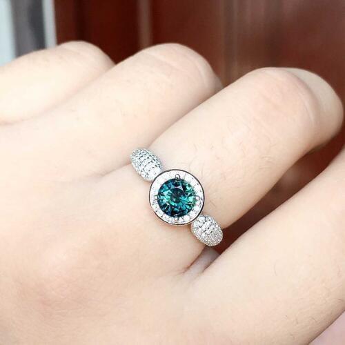 Natural blue sapphire stone Ring Natural gemstone Ring 925 sterling silver trendy Elegant Wealth round womens party Jewelry