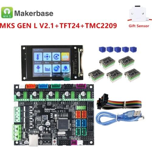 3d printer controller kit mainboard MKS GEN L V2.1 + MKS TFT 24 touch screen colorful display + stepstick stepper motor driver