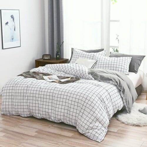 100% Pure Cotton Bedding Set 3Pcs Quilt cover Queen King Size Solid Simple Duvet Cover Set Bedclothes Pillowcase Home Textile