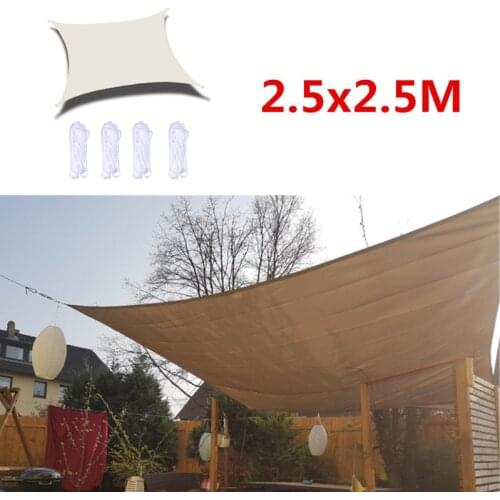 2.5x2.5M Summer Outdoor Waterproof and UV Shade Sail Oxford Cloth Square Shade Canvas Garden Terrace Canopy Camping Sun Shelter