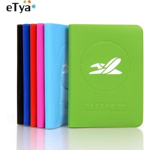 ETya Multifunction Travel Passport Cover Women Men PVC Passport Holder ID Card Bag Fashion Protective Card Ticket Organizer