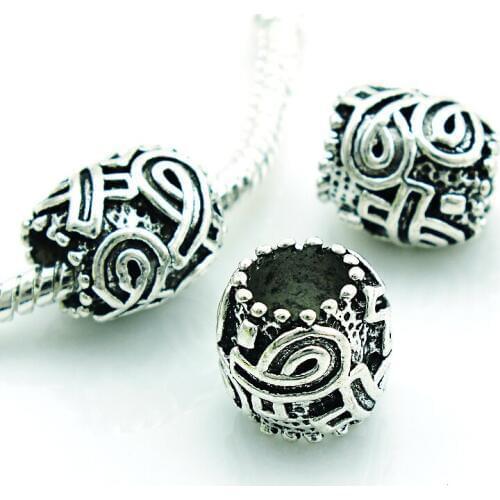 JINGLANG 20pc/Lot Fashion Silver Plated Alloy Loose Beads European Charm DIY Bracelets & Bangles Jewelry Findings