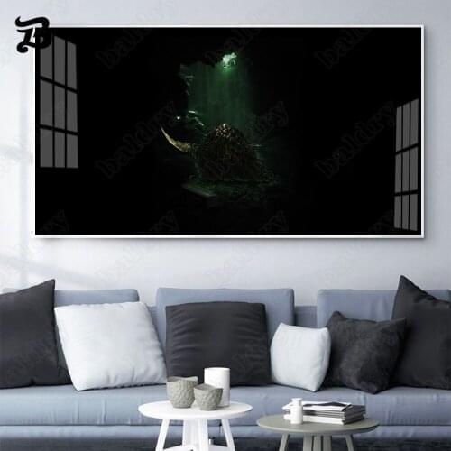 Canvas Painting Wall Art Abstract Cartoon Canvas Posters and Prints Dark Cave Comic Visual Art for Living Room Office Home Decor