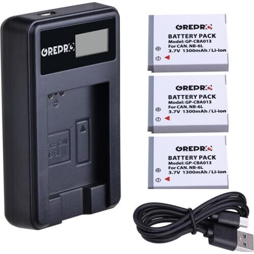 NB-6L Battery Charger with NB6L NB 6L NB-6LH Battery for Canon Powershot S120 SX510 HS SX280 HS SX500 is SX700 D20 S90 D30