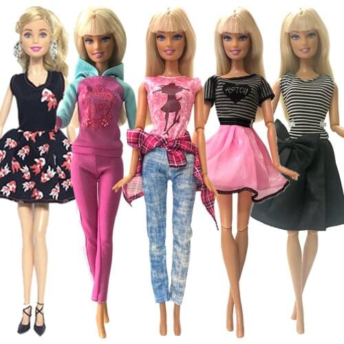 NK 5 Pcs/Set Princess Doll Dress Noble Gown For Barbie Doll Design Outfit Best Gift For Girl' Doll Hot Sale Accessories G003