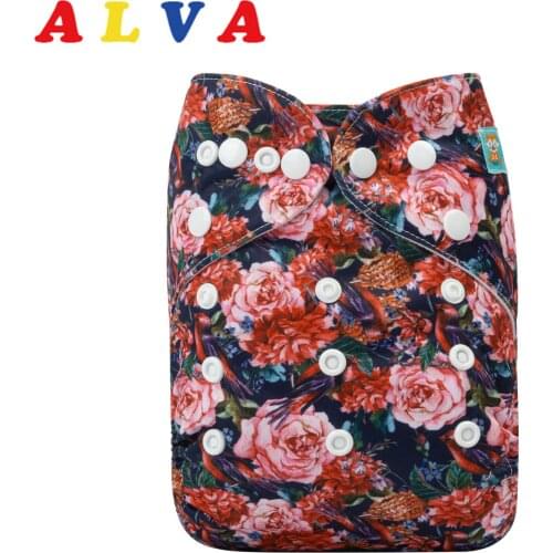New Arrival! Alvababy One Pocket Cloth Diapers Printed Baby Nappy with 1pc Microfiber Insert