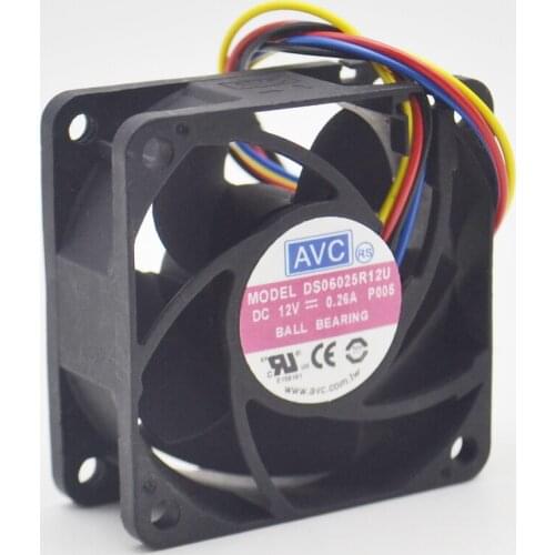 Original PWM cooling fan DS06025R12U 12V 0.7A 4 wire 6CM 60mm 6025 10pcs/lot
