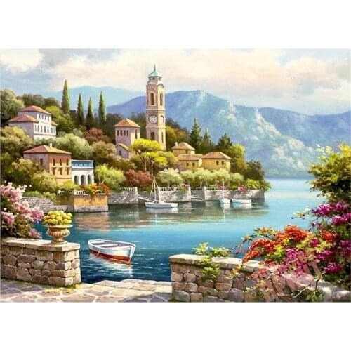 Landscape Scenery DIY Embroidery Cross Stitch 11CT Kits Craft Needlework Set Printed Canvas Cotton Thread Home Dropshipping