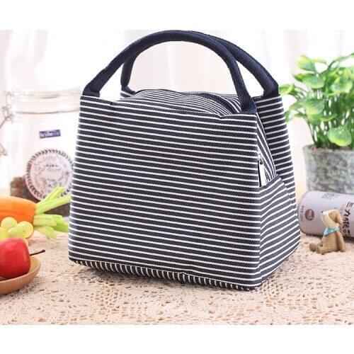 Stripes Lunch Bag for Women Isothermal Bag Packaged Food Thermal Bags Thermo Pouch Kids Lunch Bag Refrigerator Mummy Bag