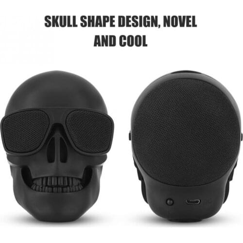 Skull Head Speaker Portable Mini Wireless Speaker HD Sound Enhanced Bass Stereo Outdoor Unique Speaker Music TF Card Player Gift