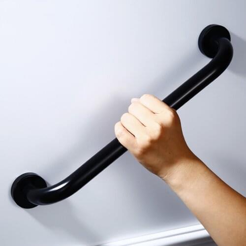 Bathroom Tub Toilet Handrail Grab Bar 30/40/50cm Grab Bar Shower Safety Support Handle Towel Rack Black Aluminium alloy