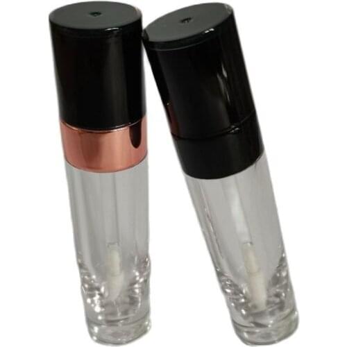 Empty Lip Gloss Tube Round Cosmetic Packing Bottle Clear Lip Gloss wand Tube Plastic Lipgloss Container Filling Container 50pcs