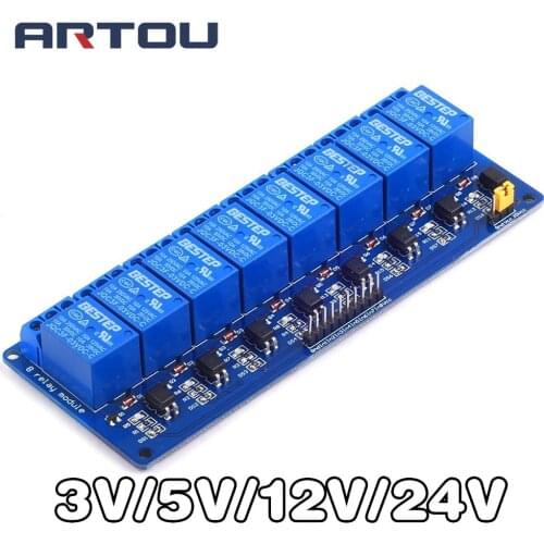 3V 5V 12V 24V 8 Channel Relay Module Low Level Trigger with Optocoupler Relay Output 8 way Relay Module for Arduino
