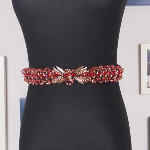 Luxury Rhinestone Waist Belt Bling Bling geometry Crystal Beading Elastic Waistband All-Match Fashion Handmade Gems Strap Belt