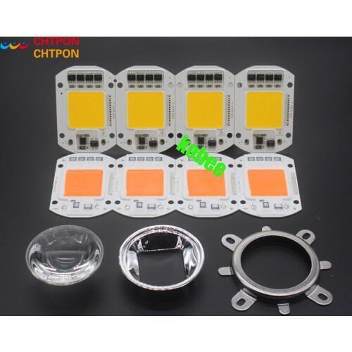 LED COB Grow Chip White Chip+Lens Reflector 50W 30W 20W 110V/220V For LED Flood Light DIY Outdoor light