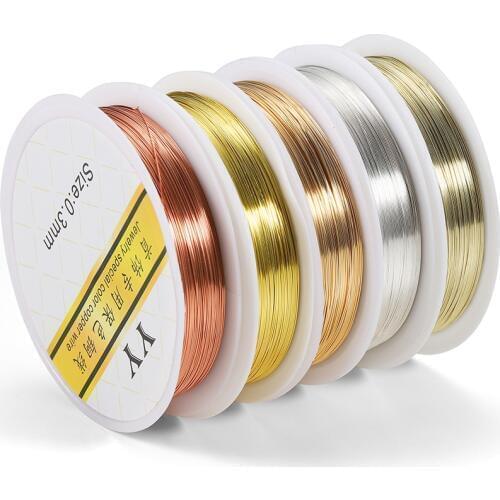 1Roll 0.2-1.0mm High Quality Colorfast Preserving Copper Wire Beading Cord String for DIY Jewelry Making Findings Supplies