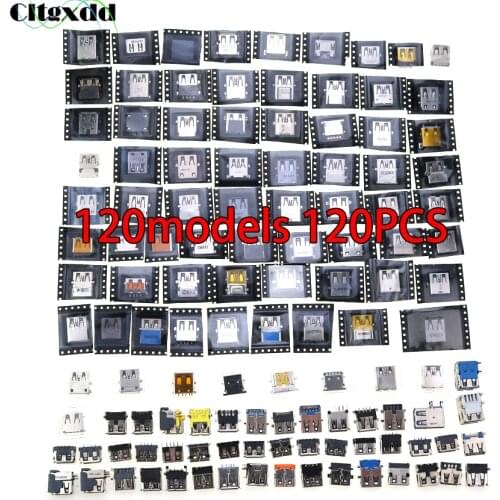 120models 120PCS/Lot Notebook Laptop USB 2.0 3.0 Jack Female Socket Charging Port Connector For Dell HP Asus Acer Lenovo Samsung
