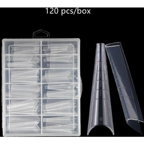 120PC-1Box Nail Quick Building Gel Mold Dual Forms Tips For Acrylic Nails Manicure Full Cover Extension Molds Build Form @A&B&C6