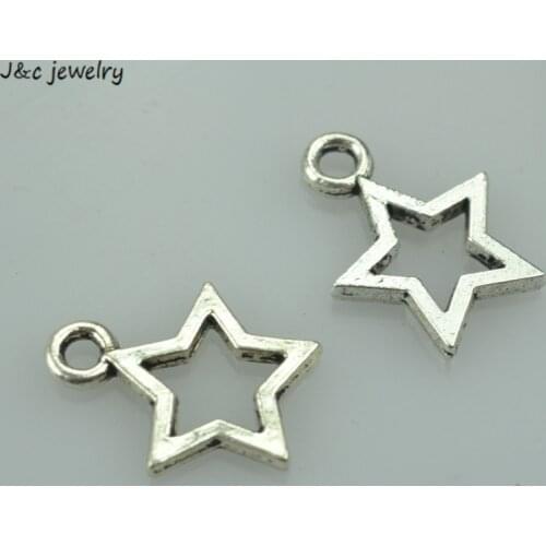 15 pcs free shipping Retro silver color charms diy metal star pendant for necklace&bracelets jewelry making 22*16 mm L311