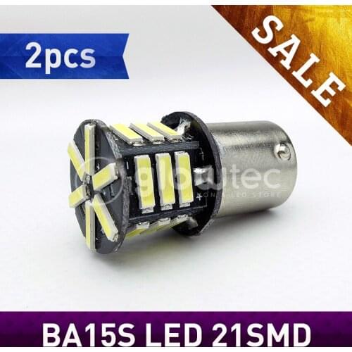 2pcs ba15s 1156 21smd 7020 car led p21w bright auto white/red parking rear bulb GLOWTEC