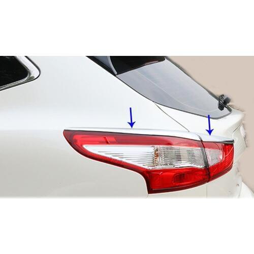 For Nissan Qashqai 2016 2017 2018 Top Sale Car Detector ABS Chrome Cover Trim Back Tail Rear Light Lamp Frame Parts 4pcs