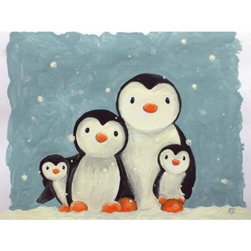 5D DIY Full square/Round Diamond Painting Cross Stitch Cartoon Penguin Family mosaic kits Diamond Embroidery home Decor gift